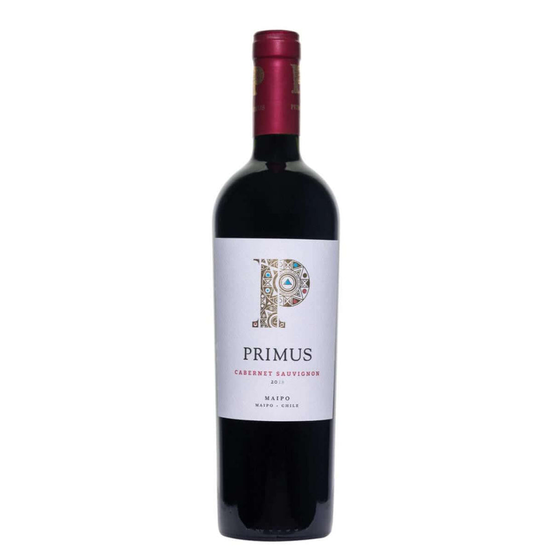 Primus Cabernet Sauvignon Maipo Valley 2018 750ml Chilean red wine bottle.