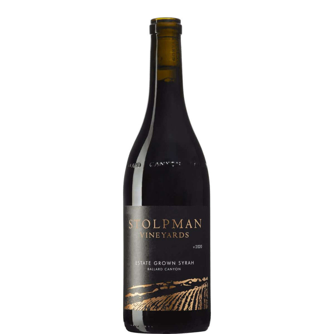 Stolpman Syrah 2020 750ML bottle - red wine from Ballard Canyon, California, aged in neutral oak with blackberry aromas.