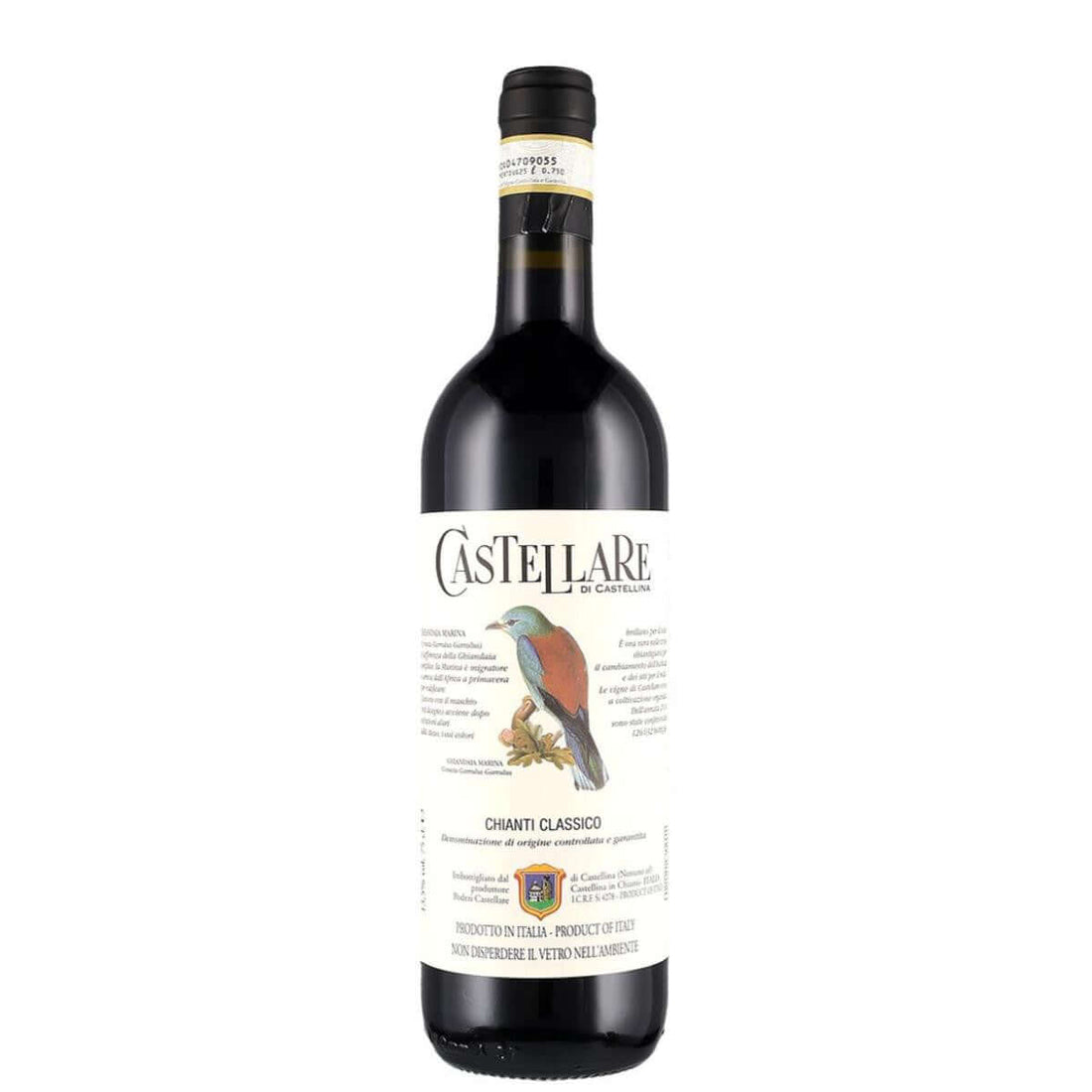 Castellare Chianti Classico 2017 750ml bottle, Tuscan red wine, featuring a vintage label with bird illustration, 13.5% alcohol.