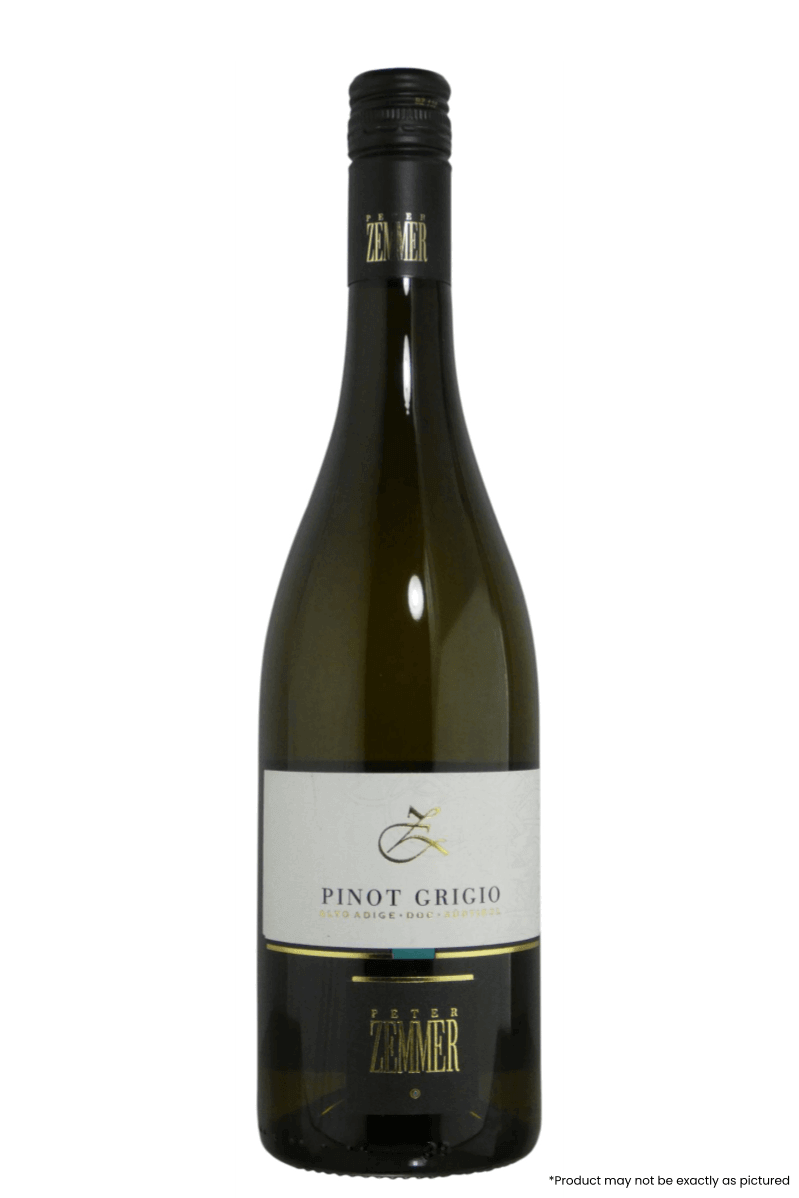 Zemmer Alto Adige Pinot Grigio 2021 750ml white wine bottle from Italy, featuring notes of green apple, pear, and lemon.