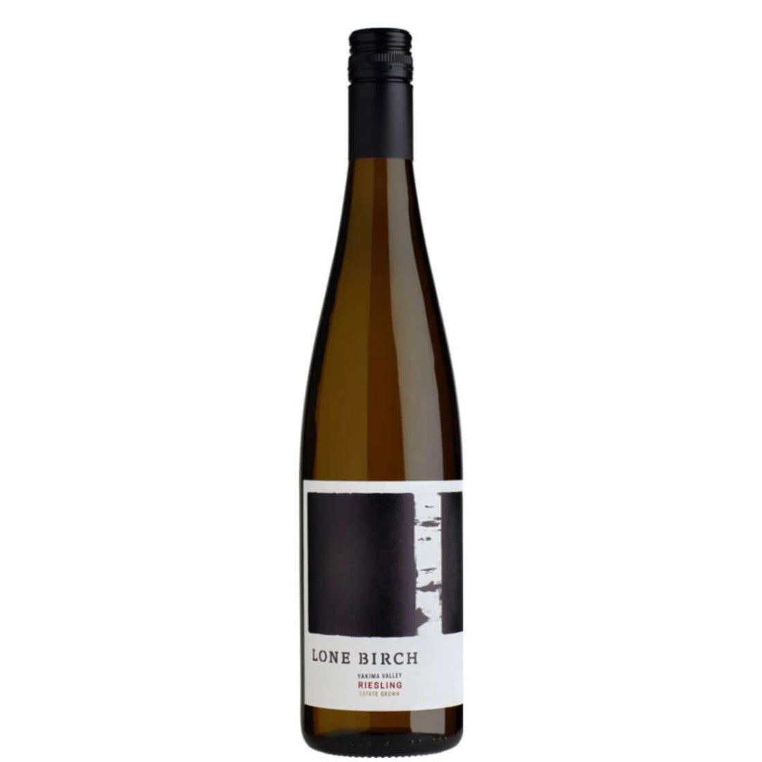Lone Birch Riesling 2018 white wine bottle from Yakima Valley, Washington, 750ml, sustainable winery with green apple and citrus flavors.