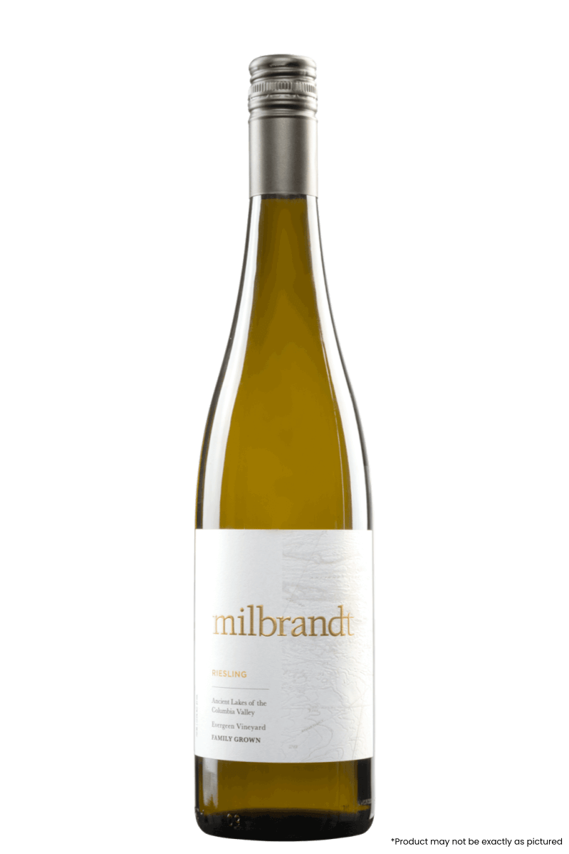 Milbrandt Riesling Columbia Valley 2021 750ml bottle, white wine with green apple and peach aromas, 12.5% ABV, Washington USA