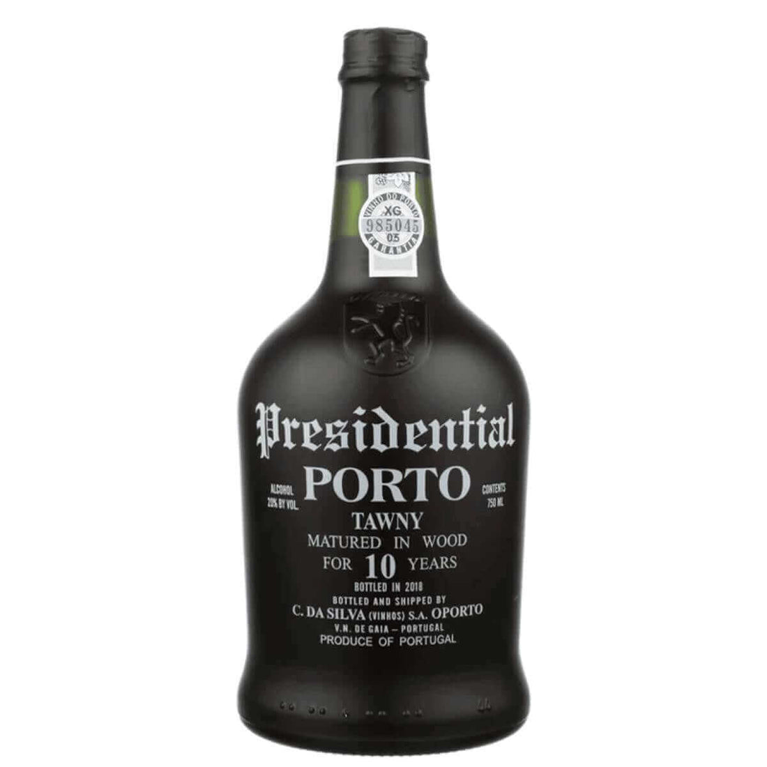 Bottle of Presidential 10-Year-Old Tawny Port 750ml, showing the label and crest.