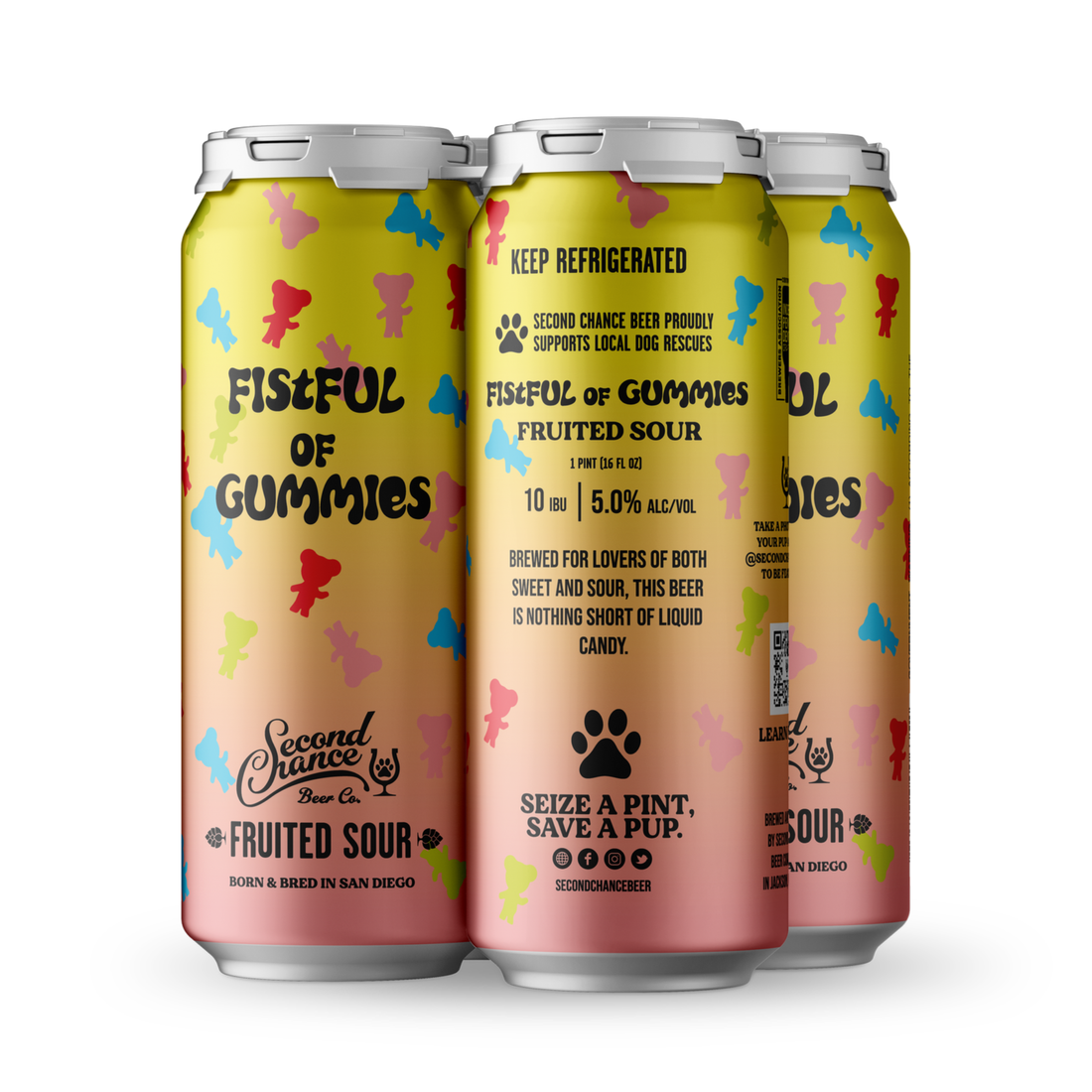 Second Chance Fistful of Gummies 4 Pack | 16oz Cans