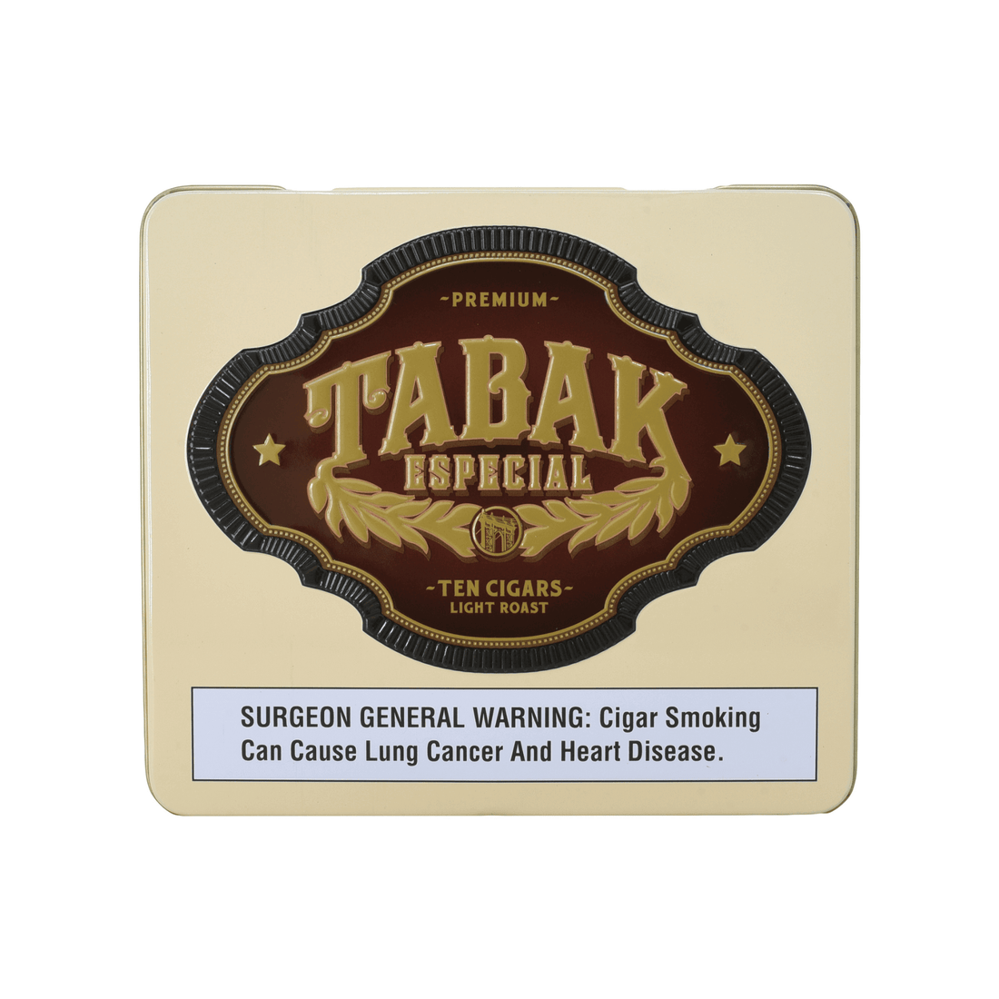 Front view of Tabak Especial Dulce Cafecita 10-count tin, showcasing premium Nicaraguan cigars with coffee-infused flavors.