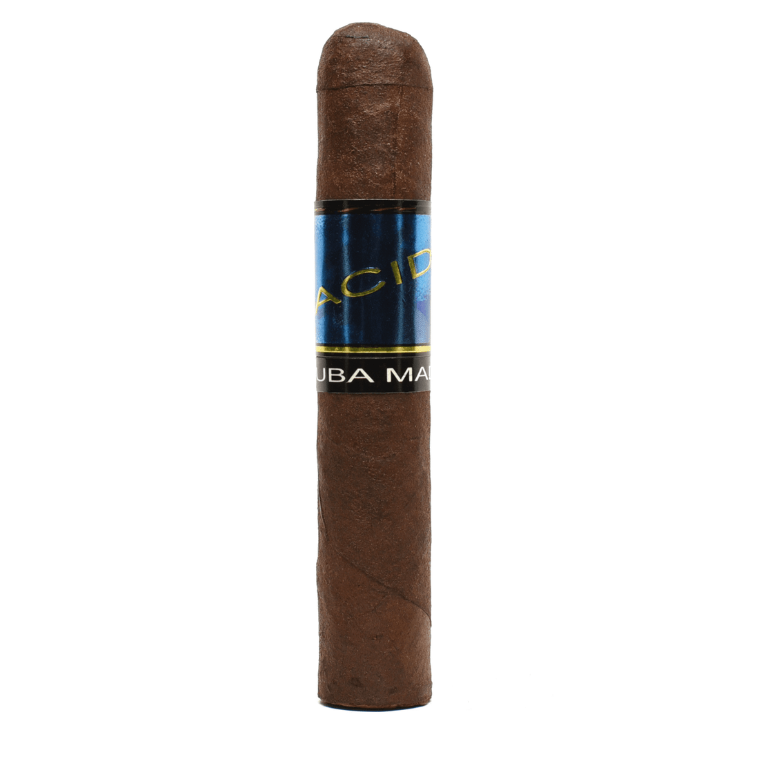Drew Estate ACID Kuba Maduro cigar with a rich, robust flavor profile and medium strength, featuring a Connecticut Broadleaf Maduro wrapper.