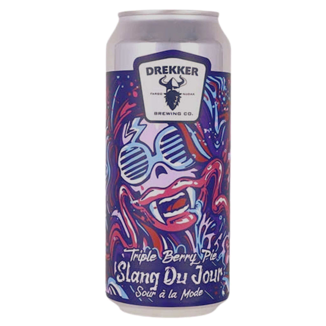 Drekker Brewing Slang Du Jour Triple Berry Pie 16oz can with vibrant artwork