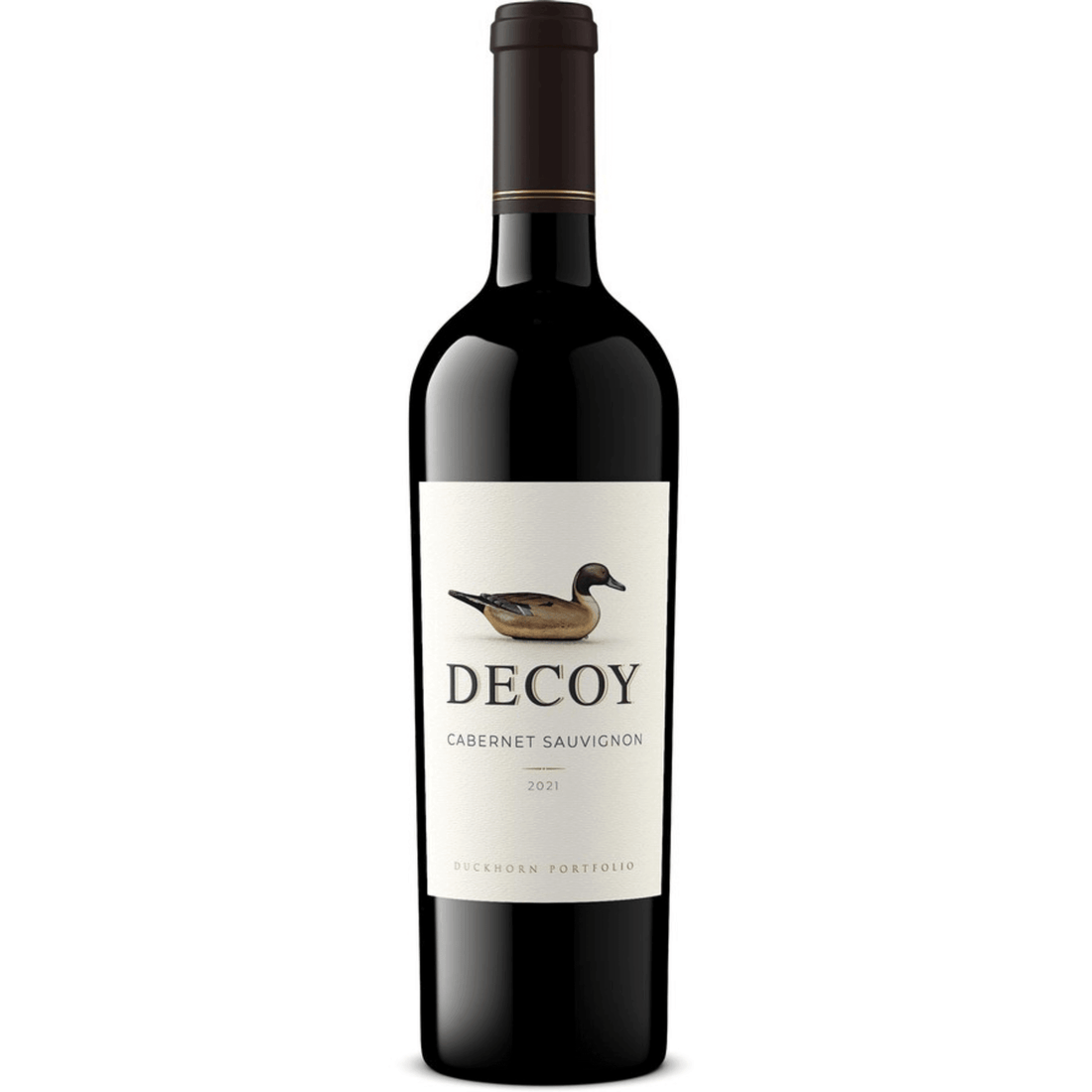 Bottle of Duckhorn Decoy 2022 California Cabernet Sauvignon 750ml with a duck label.