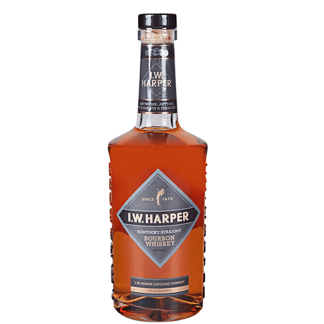 I.W. Harper Kentucky Bourbon Whiskey 750ml bottle with 41% ABV, showcasing rich notes of caramel and vanilla.