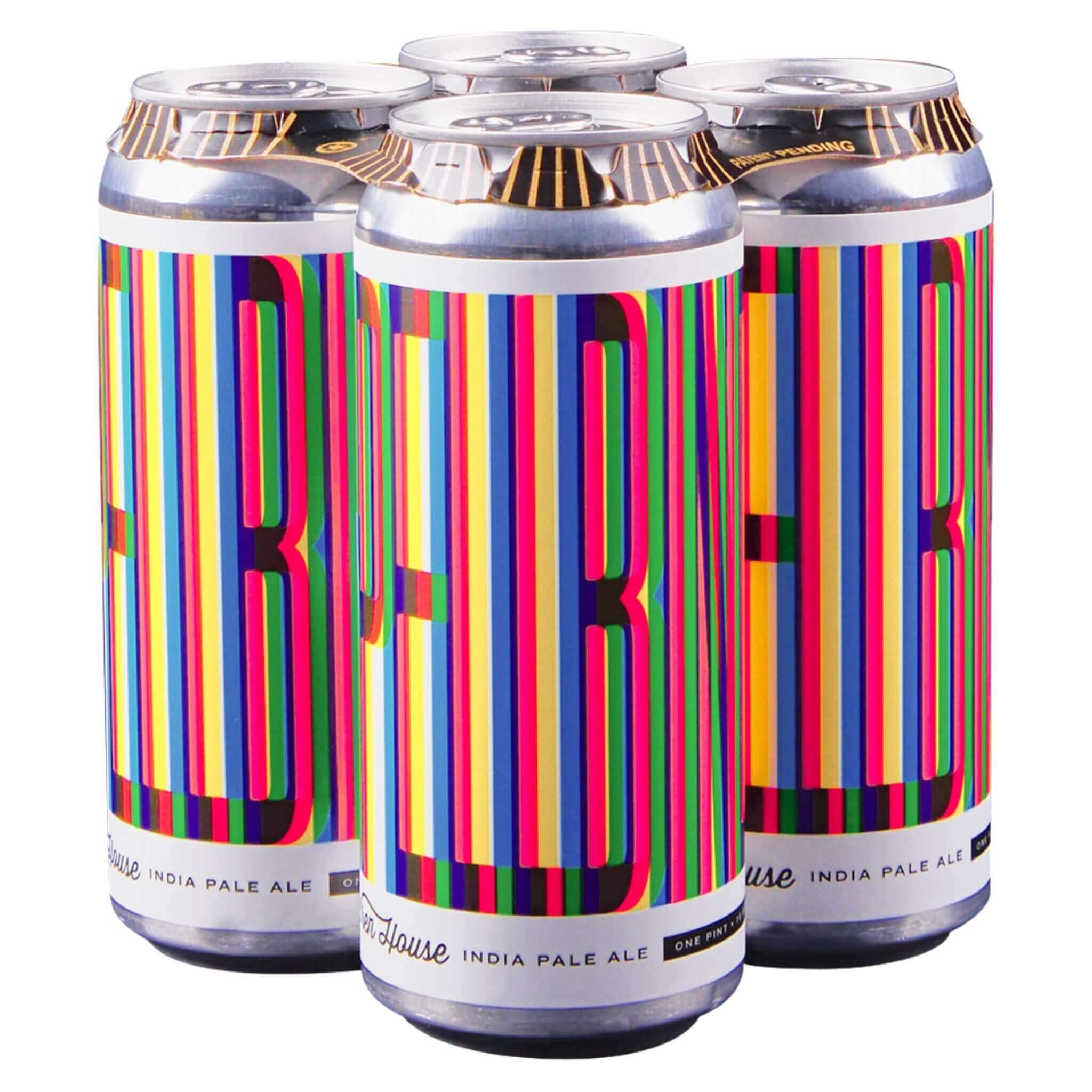 Wren House Brewing Company's Spellbinder Hazy IPA 4-pack, 16oz cans with colorful striped design, Phoenix, Arizona craft beer.
